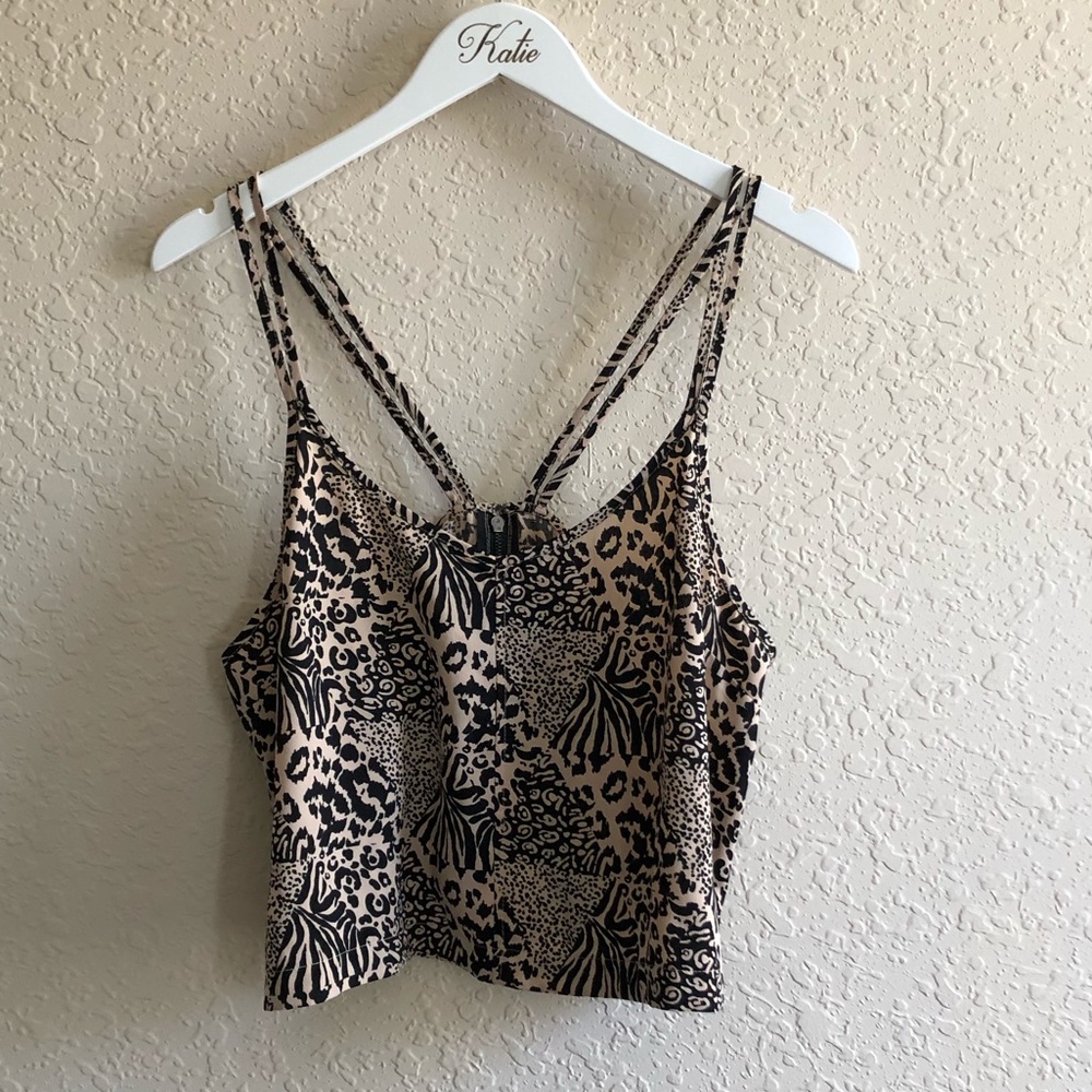 UO Silence & Noise Crop Animal Print Tank